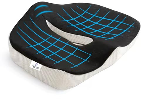 BERLARO BLR Cojín Coxis y Soporte Lumbar. Alivia Dolor de Espalda y Ciática. Cojín antiescaras. Cojín para Silla de Ruedas, Cojin para Silla de Oficina.