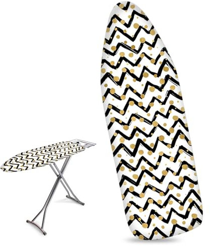 RFYTDCF Iron Board Covers, Ironing Board Covers Anti Coking and Staining Multi 4 Layer Thick Padding 100% Cotton for Standard Medium Size of 140 x 45 cm Heat Resistant