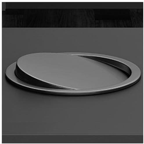 SdaryWare Pattumiera da Incasso per Mobile da Cucina, pattumiera da Incasso per Piano di Lavoro con Coperchio, pattumiera in Acciaio Inox per Riciclaggio, pattumiera in Metall(Grigio-Diametro 290mm)