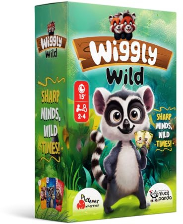 Playever Wherever Wiggly Wild – Lustiges Kartenspiel für Kinder ab 3 Jahren | Lernspiel mit Tieren & Farben | Gesellschaftsspiel für 2-4 Spieler | Perfekt für Familien & Spieleabende