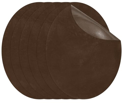 PATIKIL Toppe Da Stirare 11 x 14 cm, 6 Pezzi Toppe Ovali Per Gomiti Ginocchia Riparazione Toppe In Pelle Scamosciata Per Camicie Jeans Giacche Riparazione Decorazione Kit, Marrone Scuro