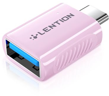 LENTION Adaptador USB C a USB 3.0 (paquete de 1), convertidor OTG tipo C macho a USB hembra compatible con MacBook Pro 2024-2016, iPad Pro/Mac Air/Surface, teléfono/tableta, controlador estable