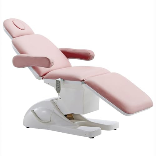 TT-YEC Elektrischer Kosmetikstuhl, Höhenverstellbarer Gesichtsstuhl, Winkelverstellbares Wimpernbett Mit Fernbedienung, Massage-Tattoo-Schönheitsstuhl, Kosmetikbett-Ausrüstung,Rosa