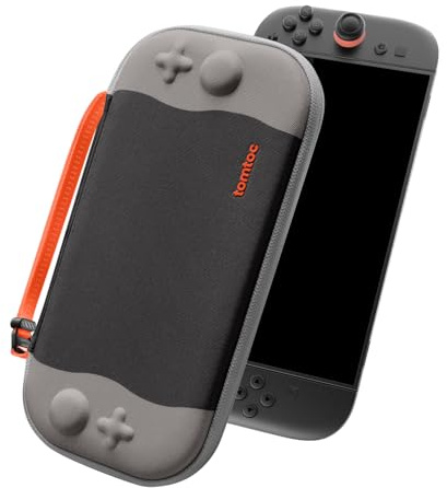 tomtoc Slim Tasche Kompatibel mit Nintendo Switch 2 (2025), Geruchlose Filz Ultradünn Carry Case für Konsole und 12 Spiele, Harte Schutzhülle Tragetasche mit Original-Patent und Militärstandard-Schutz