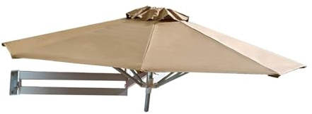 YySXIQ Wall Mounted Outdoor Balcony Umbrella With Adjustable Pole Tilting Sunshade Parasol With Wind Vent (Khaki)