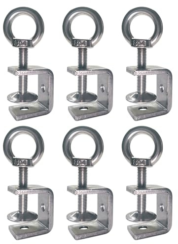 Ponezg 6 Stück C Klemme Klein 0-25mm Einstellbar Kieferöffnungen Edelstahl C Zwinge Schraubzwingen Klein Schraubklemmen Metall Klemmschrauben Klemmhalterung Tischklemme M8 Schraubzwinge C-Clamp Set