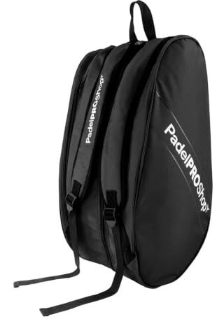 Padel Pro Shop Paletero de Pádel Profesional - Bolsa de Pádel Gran Capacidad 56x42x18 cm, Mochila Resistente de Poliéster para Palas y Equipamiento, Color Negro Unisex.