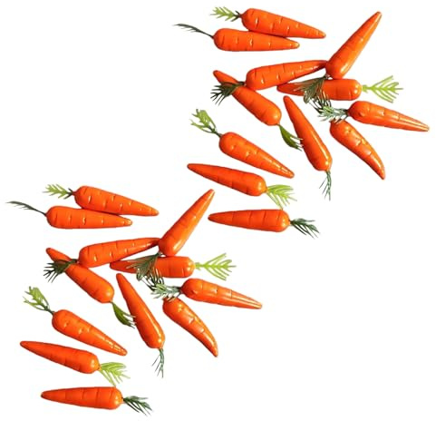 Clockjuan 20Pcs Miniature Carrot Models, Artificial Vegetables for Mini Kitchen Decoration, Party Supplies