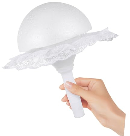OHPHCALL Supporto Bouquet Sposa in Schiuma Bianco Collo in Pizzo, Facile da Usare, Decorazione Raffinata per Feste Nuziali e Addii al Nubilato