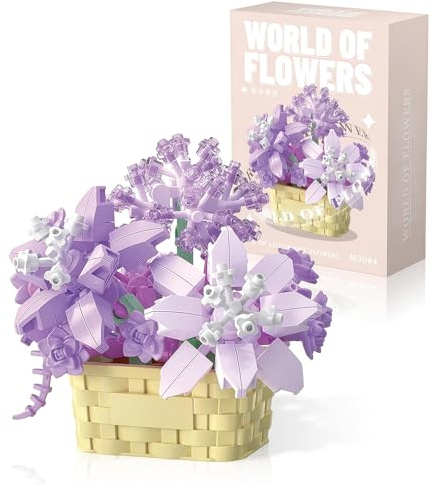 Kireida Mini Blumen Bausteine Set, Mini Klemmbausteine, Blumen Bausteine Set, Blumentopf Bausteine, Mini Bricks Bausteine Sets, Partyspiele Für Kinder Ab 10 Jahren
