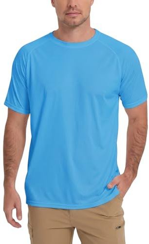 HYCOPROT Camiseta UV Hombre Camisa de Manga Corta UPF 50+ Protección Solar Camisetas Funcional Secado Deportivas Rash Guard Rápido Transpirable Rashguard para Exteriores Natación Pesca Verano