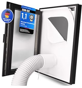 FROSNIR Klimaanlage Fensterabdichtung für mobile Klimageräte mit Abluftschlauch - Kippfenster Adapter [HeatProtect] - Klima Fensterdurchführung, Fensterkit (S1)