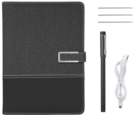 Fafeicy Smart Pen und A5-Papier-Display-Synchronisations-Notizbuch mit Handschrift-Synchronisierung in Echtzeit, Wiedergabe, Löschen des Offline-Speichers, KI-Voice-to (Black)