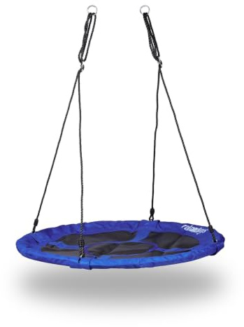 Balançoire nid d'oiseau Ronde Jardin 100 cm Assise Confortable Moderne en Nylon Bleu foncé 13_0005260