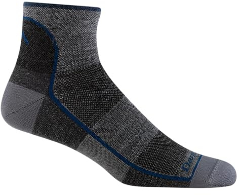 Darn Tough Men's Quarter Lightweight Running Sock (Style 1715) - Charcoal, Medium