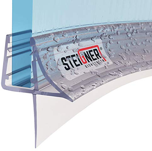 STEIGNER Guarnizione doccia, 80cm, per spessore vetro 6/7/ 8 mm, guarnizione semicircolare in PVC, UK09