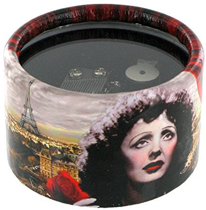 Lutèce Créations Briefbeschwerer-Spieluhr/Spieldose/Musikbox aus Karton, dekoriert zum Thema Edith Piaf mit 18-Ton-Federspielwerk - La Vie en Rose (Louiguy/Edith Piaf)