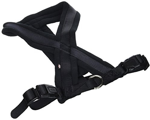 TRIXIE Premium Touren-Geschirr Größe M: Brustumfang 45–80 cm/25 mm in schwarz - sportliches Hundegeschirr mit angenehmer Vliespolsterung, stufenlos verstellbar für mittelgroße Hunde, 203901