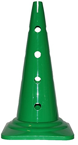 Boje Sport cône (16 Trous) 50 cm, s'assemble Parfaitement avec Jalon en Plastique ou Cerceau de Gymnastique Plat, Couleur: Vert foncé - 1x MZK50dg