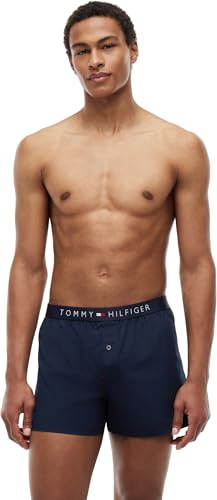 Tommy Hilfiger Men's Cotton Woven Boxer Icon Boxers, Blue (Navy Blazer), XL