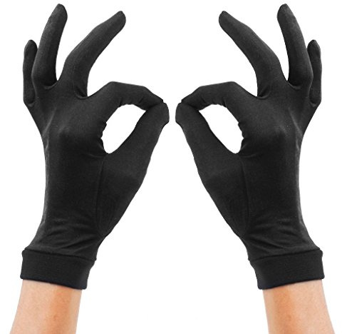 Lsharon Gants en soie Mulberry avec doublure thermique Pour ski, cyclisme - Noir - Medium