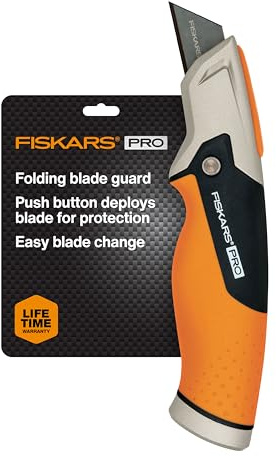 Fiskars 770010-1001 Pro Utility Knife, Fixed, Orange/Black