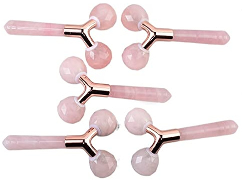 Massagegerät aus Rosenquarz, 3D, für die Pflege der Gesichtshaut, Massagegerät, Gesichtsroller, Rosa, Jade, Schönheit, Schlankheitswerkzeug, Massagerolle für das Gesicht, Gesundheit und Entspannung