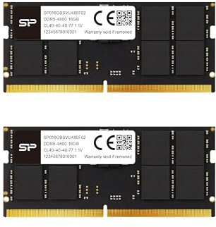 Silicon Power DDR5 32GB (2x16GB) 4800MHz (PC5-38400) 262-pin CL40 1.1V SODIMM Non-ECC Laptop RAM Computer Memory SP032GBSVU480F22