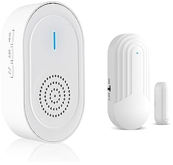 Portable Wireless Doorbell Chime with 4 Volume,120db Loud, Can be Turned Off,Waterproof Door Alarm Sensor for Home Store Office Security(1Door Open Sensor+1Portable Receiver)