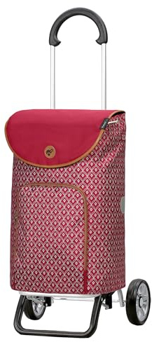 ANDERSEN Einkaufstrolley - Scala Shopper Plus Famke rot | sehr leicht, klappbar, klein zusammenlegbar, bis 30 kg - Tasche mit Thermofach, Innenfach, Fronttasche, 47 L