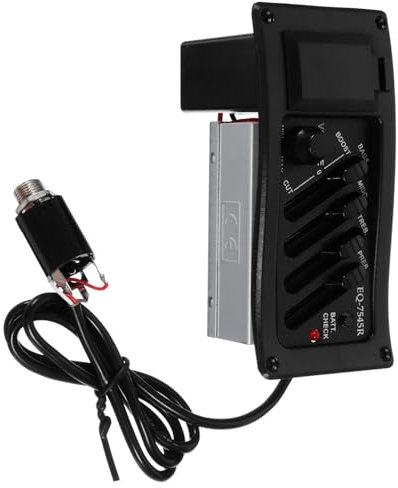 HEMOTON Band Eq Acoustic Guitar Pickup Piezo Preamp Volume Control Noise for Folk Guitars Eq