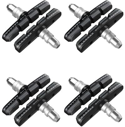 AGPTEK 4 Pairs V Bike Brake Pads, 70mm V Brake Blocks, Black