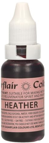 Sugarflair Edible Droplet Paint Lebensmittelfarbe Flüssig Heather - Lebensmittel Farbe für für Zuckerpaste, Buttercreme - kann mit Airbrush verwendet werden - 14ml