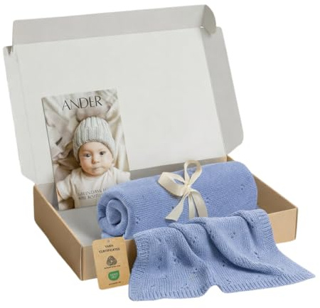 ANDER Coperta Neonato in Lana Merino 75x100 cm – Coperta per Bambini – Accessorio Comodo e Sicuro per Neonati e Bambini