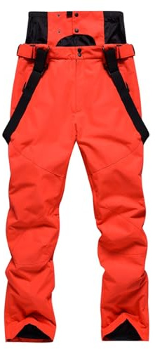 Pantalon de ski pour femme - Pantalon de travail pour femme - Pantalon de neige isolé coupe-vent - Softshell - Imperméable et respirant - Sangle arrière réglable - Pour le snowboard, Rouge, XXL