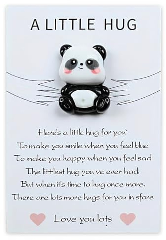 Little Panda Hug Gift - Mini Animal Pocket Keepsake Ornament for Friends, Lovers, Birthday, Valentines