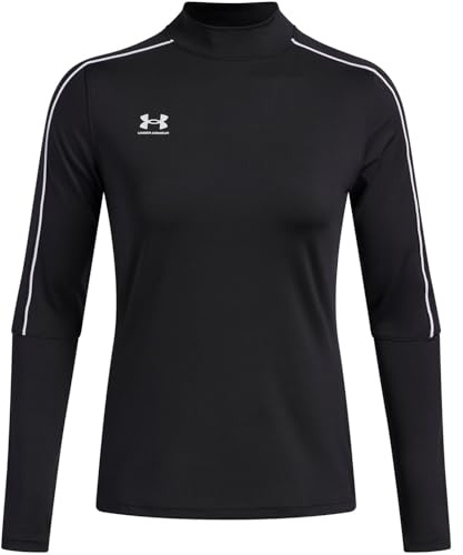 Under Armour Challenger Midlayer para Mujer, Camiseta de Manga Larga Suave y cómoda con Orificios para los Pulgares, Sudadera Deportiva para Entrenamiento y Actividad físicaBlack / / White,MD
