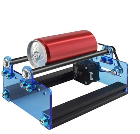 Twotrees Rodillo giratorio láser de 360°, máquina de grabado láser rotativa de eje Y, para grabar objetos cilíndricos, ancho de colocación ajustable de 20 a 80 mm