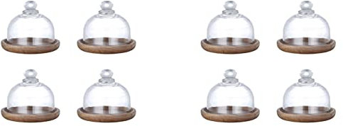 DKRAHRJJ Alzata per Torta con Coperchio, Mini Supporto per Dessert, Supporto per Esposizione Di Piatti per Torte con Coperchio a Cupola, Piatto per Torta, 8 Pezzi