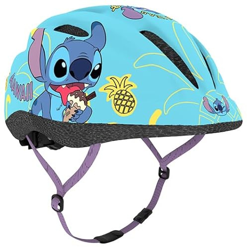 Stitch - Casco da bicicletta per bambini, taglia S: 48-52 cm, circa 2-5,5 anni, taglia S