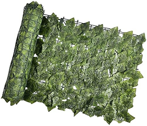 Clôture verte artificielle pour jardin - 0,5 x 3 m - Parapluie synthétique avec feuilles de lierre - Mur de plantes - Gazon artificiel - Fond décoratif pour la maison