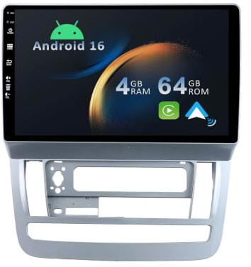YUNTX 9 [4+64G] Android 16 Double Din Car Stereo Radio GPS Navigation Head Unit for Toyota Alphard 2002-2010 with Backup Camera Built-in Wireless CarPlay Android Auto Bluetooth WiFi SWC