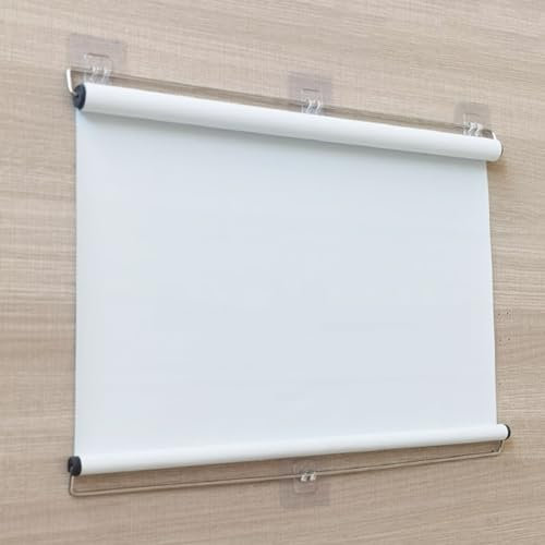 Automatische Versenkbare Rollos Isolierend Schattenvorhang Fenstervorhang mit Saugnapf UV Schutz Bohren ohne Bohren Weiß (B 80 x H 150 cm)