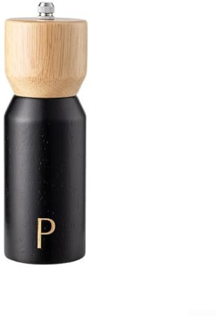 HEIBTENY Molinillo de pimienta de madera natural para moler pimienta y contenedor de almacenamiento para sal marina o pimienta Embalaje exquisito Molienda rápida y uniforme de granos de pimienta