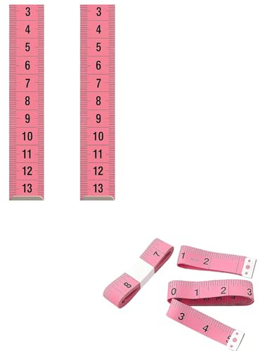 Set 2 Metri da Sarto Morbidi 150cm – Metro a Nastro Colorato in CM | Scelta Colore: Bianco Rosa o Blu – Flessibile e Resistente per Cucito Sartoria Moda e Misurazioni Corporee 59076 (Rosa, 150 cm)