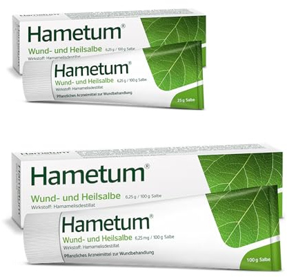 Hametum Wund- und Heilsalbe bei kleinen Verletzungen 100 g + 25 g | Fördert die Wundheilung, hemmt Juckreiz & Entzündungen, stillt kleinere Blutungen, wirksam & gut verträglich bei Schürfwunden