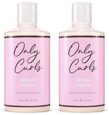 Only Curls All Curl Cleanser Duo, Curly Hair Care Shampoo, Sulphate-free, Gentle Formula, Hydrating, Defined & Frizz-Free Curls, Vegan & Cruelty Free, For All Curly Hair Types, 300ml x2