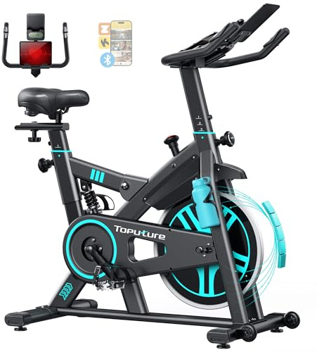[2026 Aktualisierte] Heimtrainer Fahrrad mit APP und Herzfrequenz, Ergometer Mit Stoßdämpfungssystem, Ultraleise<20db, Einstellbarer Magnetwiderstand, 15KG Schwungrad, Hometrainer Bis 160KG