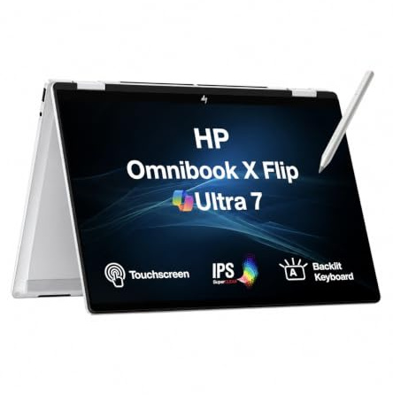 HP OmniBook X Flip Copilot+ 2-in-1 Touchscreen AI Laptop 14 IPS Display | Intel Ultra 7-256V (>Ultra5 226V), Intel Arc 140V, 16GB DDR5, 1TB SSD, Active Pen, Backlit KB, TB 4, 5MP IR Webcam, Win11Pro