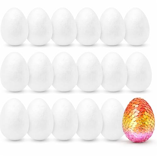 150x Styroporeier 6 cm Eier aus Styropor - Plastikeier zum Bemalen - Ostereier aus Kunststoff, Kunststoffeier, zum Basteln - Eier als Deko Dekoration an Ostern (150)